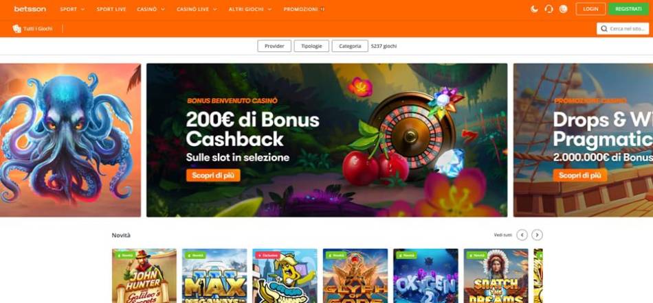 Betsson bonus benvenuto 2026